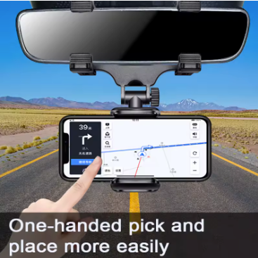 Soporte para Celular en Espejo Retrovisor 360° – Manos Libres al Conducir