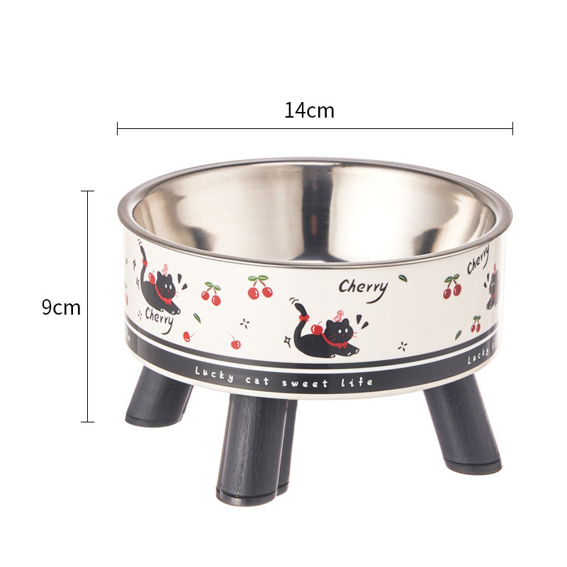 Comedero Elevado Antivuelco para Gatos y Perros – Acero Inoxidable, Cuida el Cuello