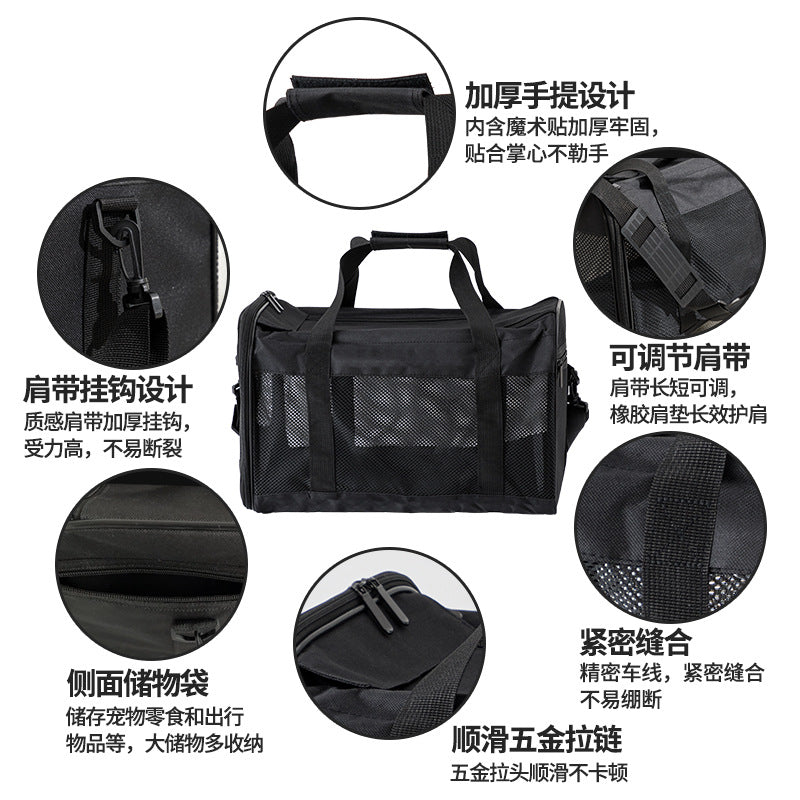 Bolso Transportador para Mascotas – Oxford Respirable, Gran Capacidad, Cruzado
