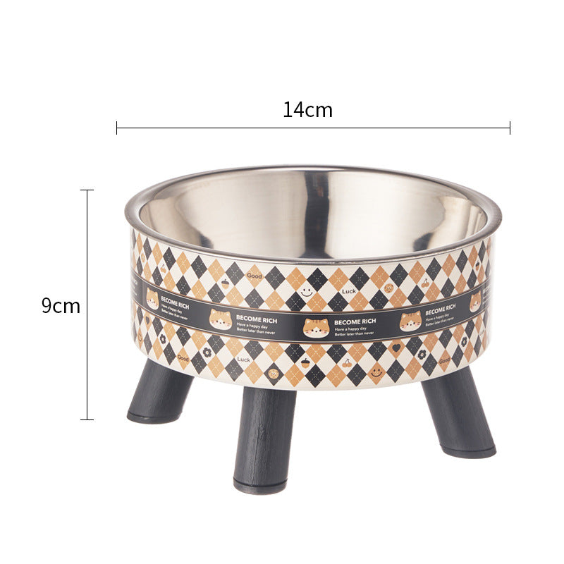 Comedero Elevado Antivuelco para Gatos y Perros – Acero Inoxidable, Cuida el Cuello