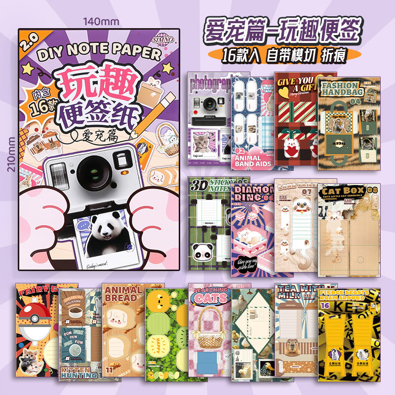 Set Completo de Stickers y Notas Adhesivas DIY – Diseños Creativos Vintage para Mascotas y Más