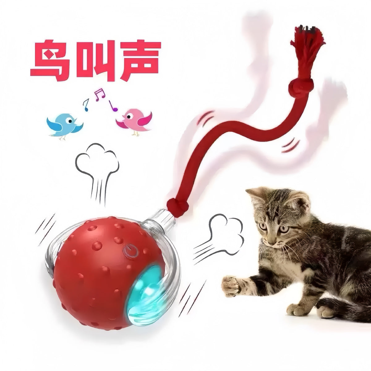 Pelota Interactiva para Gatos y Perros – Juguete Antiaburrimiento con Rebote Inteligente