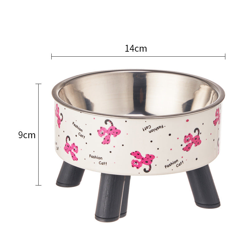 Comedero Elevado Antivuelco para Gatos y Perros – Acero Inoxidable, Cuida el Cuello