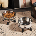 Comedero Elevado Antivuelco para Gatos y Perros – Acero Inoxidable, Cuida el Cuello