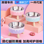 Comedero Elevado Antivuelco para Gatos y Perros – Acero Inoxidable, Cuida el Cuello