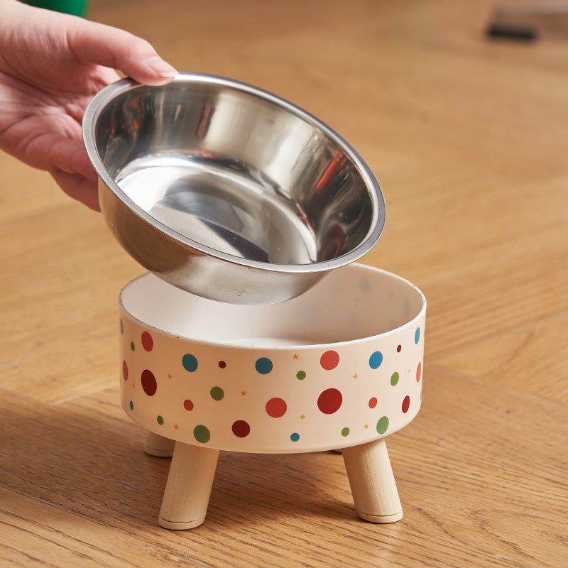 Comedero Elevado Antivuelco para Gatos y Perros – Acero Inoxidable, Cuida el Cuello