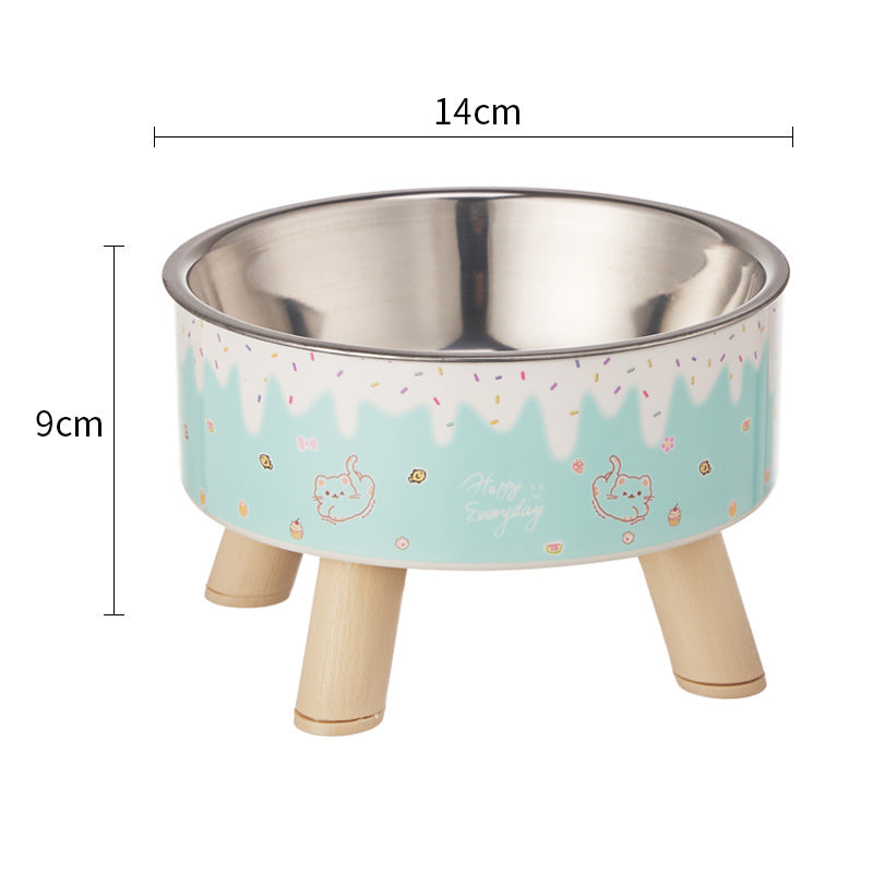 Comedero Elevado Antivuelco para Gatos y Perros – Acero Inoxidable, Cuida el Cuello
