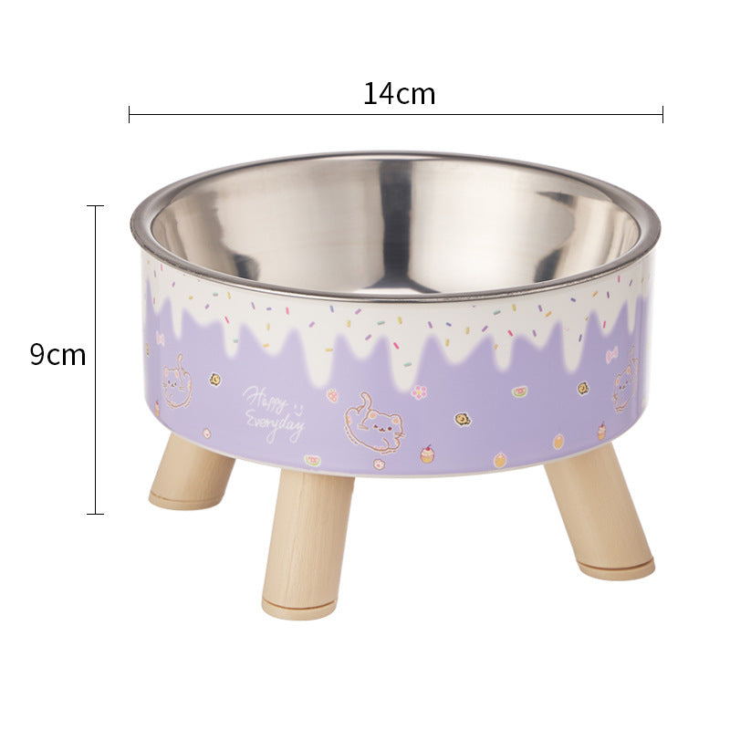 Comedero Elevado Antivuelco para Gatos y Perros – Acero Inoxidable, Cuida el Cuello
