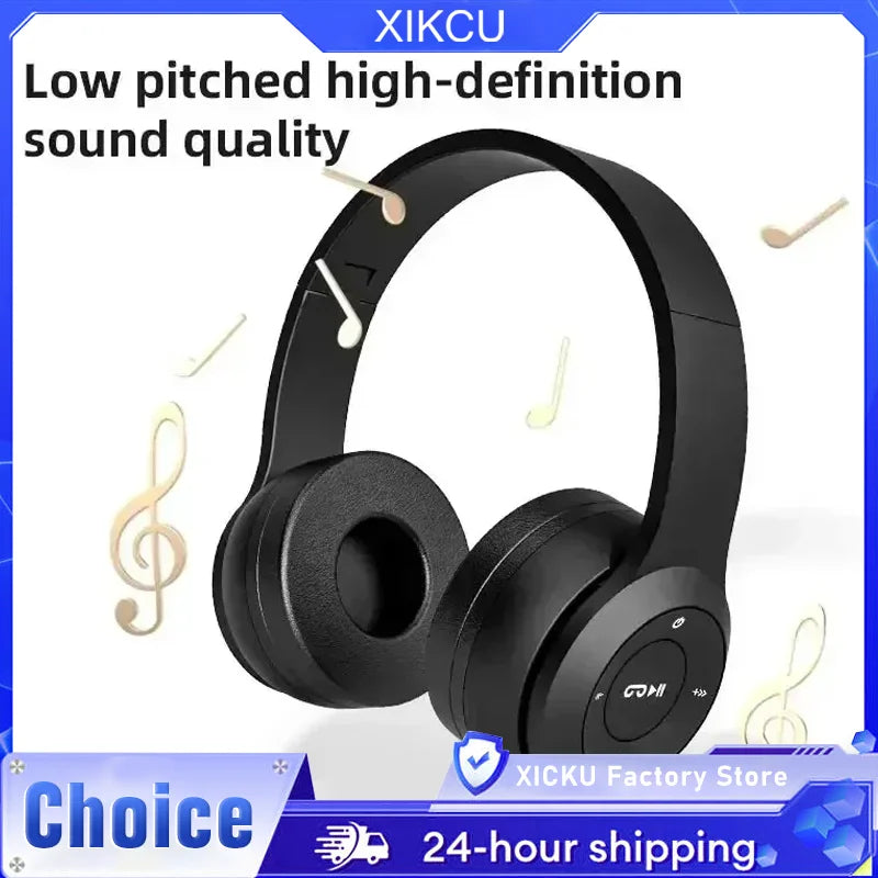 Audífonos Bluetooth Inalámbricos Plegables 5.0 – Sonido HiFi, Diadema Over-Ear para Deportes, Viajes y Gaming